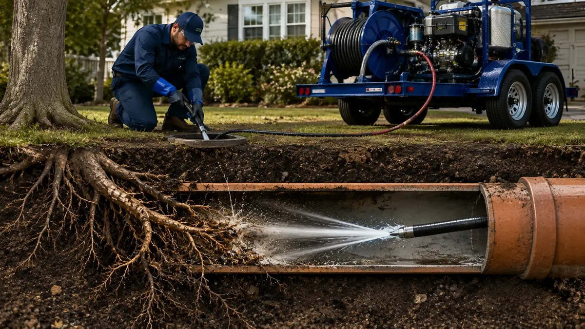 Tree Root Removal with Hydro Jetting in Rowland Heights